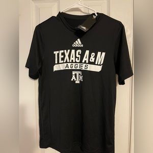 Texas A&M University Aggies Adidas NWT activewear polyester S shirt